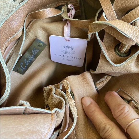 Cleobella leather fringe bucket bag in tan/light brown - Picture 5 of 5